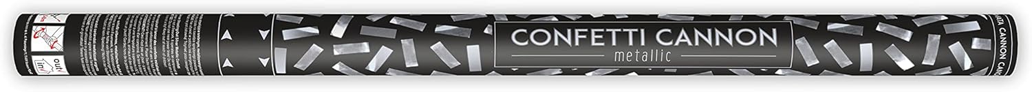 Silver Metallic Confetti Party Cannon 80cm