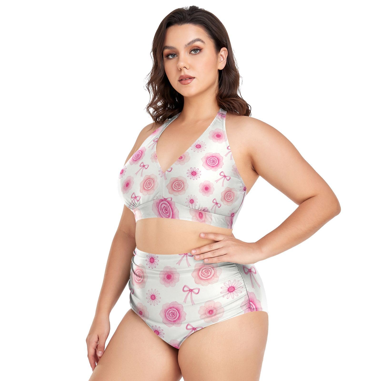 FRODOTGV Curvy damskie dwuczęściowe zestawy kąpielowe L-4XL