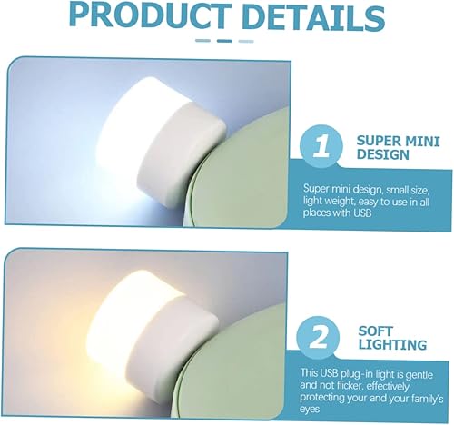 Miniatura 8 de DOITOOL 10 unids USB luz nocturna recargable apliques de pared al aire libre lámpara de pared mini coche compacto guardería luz nocturna mini LED