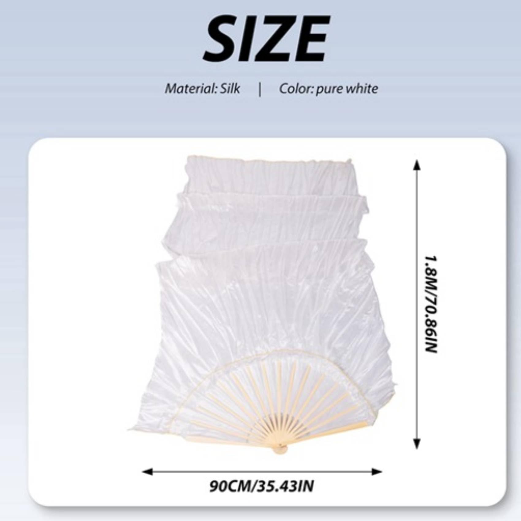Velo de Seda Ventilador de Baile 180x90 cm 1 Pieza