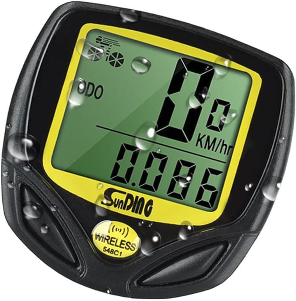 Ciclocomputer Wireless Bici con Display LCD, Tachimetro Digitale Impermeabile IPX4 per MTB Strada