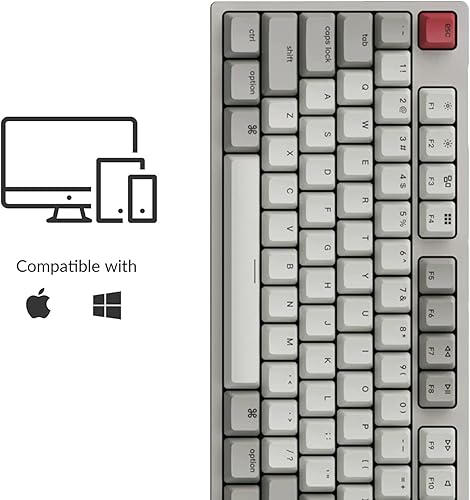 Miniatura 3 de Keychron C2 - Teclado mecánico con cable de tamaño completo compatible con Mac, interruptor rojo, 104 teclas ABS retro color teclado para juegos