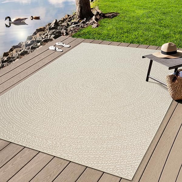 The Carpet Kansas Outdoor Rug In Natural Jute Look, Weatherproof, Suitable For Patio And Garden, 60 X 180 Cm
