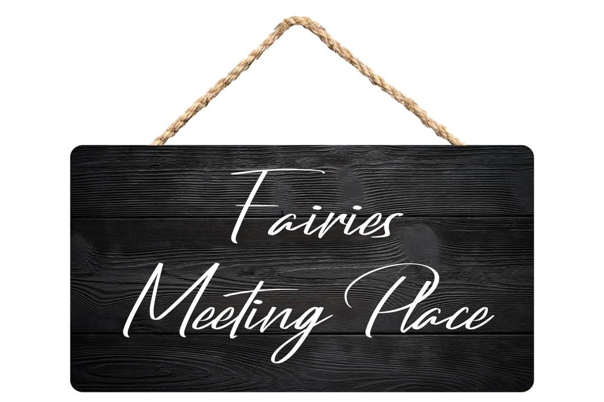 Fairies Meeting Place Whimsical Wooden Wall Art - 12X6 Inch Decor for Kids’ Rooms’ Home