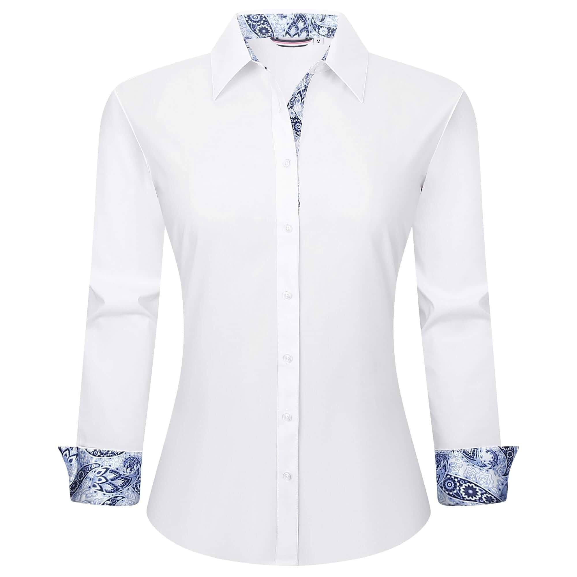 WARHORSEE Womens Cotton Button Down Dress Shirts Long Sleeve Work Shirt Work Blouses for Women With Stretch Fabric; Easy Care & Wrinkle Free; Perfect for Business Casual, Office, and Daily Wear.
