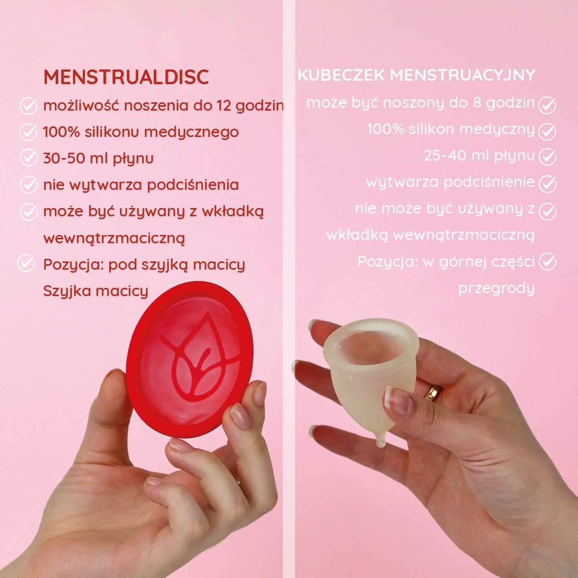 Krążek menstruacyjny MYLILY® zestaw 2 sztuk | 100% silikon medyczny I okres | krążek menstruacyjny I zrównoważony i oszczędny I krążek menstruacyjny | wielokrotnego użytku I S + L