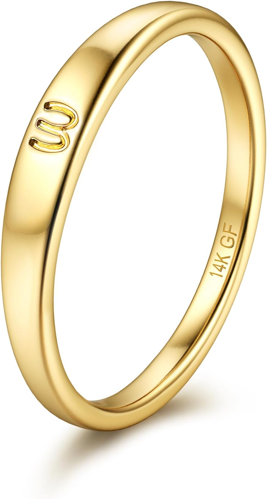 FIASASO14K Gold Filled Initial Ring for Women Teen Dainty Gold Ring Non Tarnish Simple Letter Band Rings Signet Ring Stackable Thin Pinky Alphabet Thumb Rings Initial Jewelry Gifts Size 6 7 8 9 10
