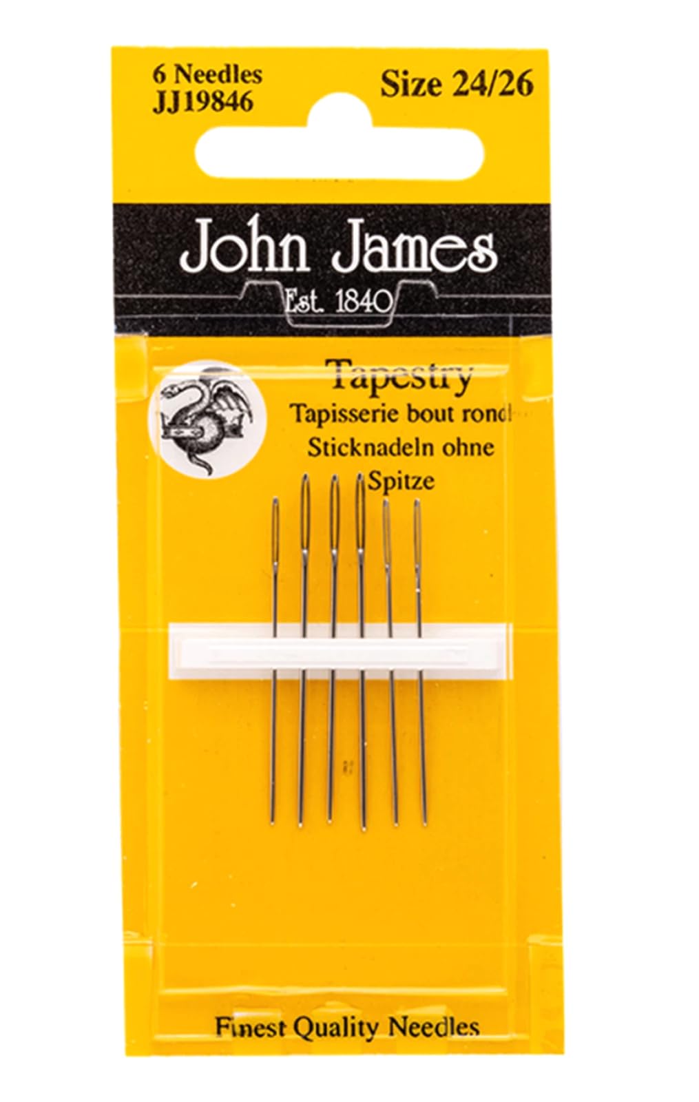 John James Silver Size 24-26 Tapestry Needles (6 Count) - Metal, Sharp
