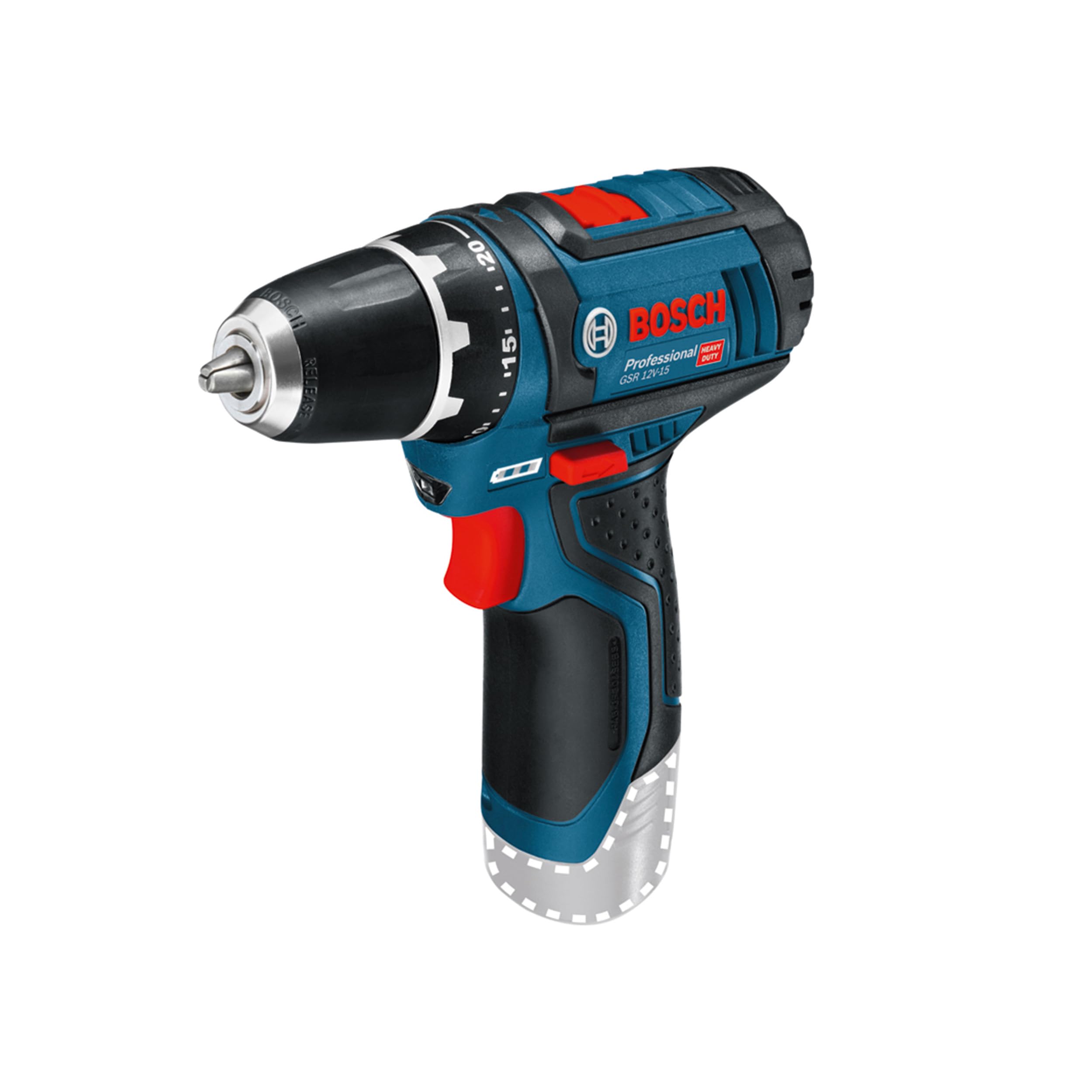 Bosch Professional 12V System Akku Bohrschrauber GSR 12V-15 (ohne Akku/ Ladegerät)