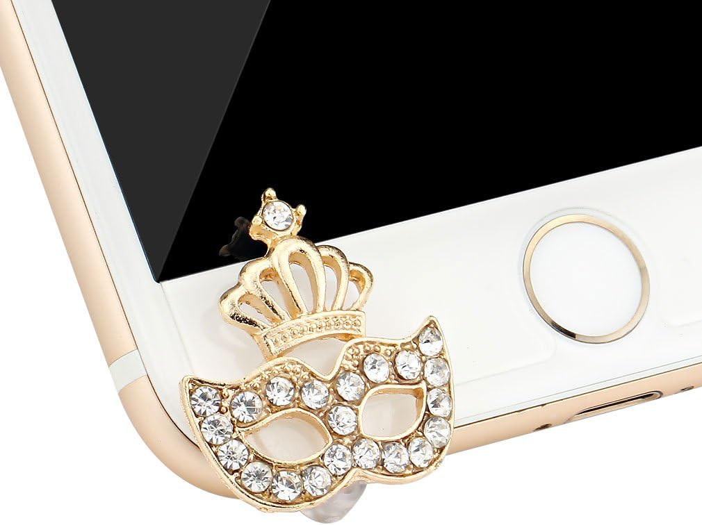 Generic Crystal Rhinestone Cellphone Charms Anti Dust Plug for iphone Samsung (Mask)