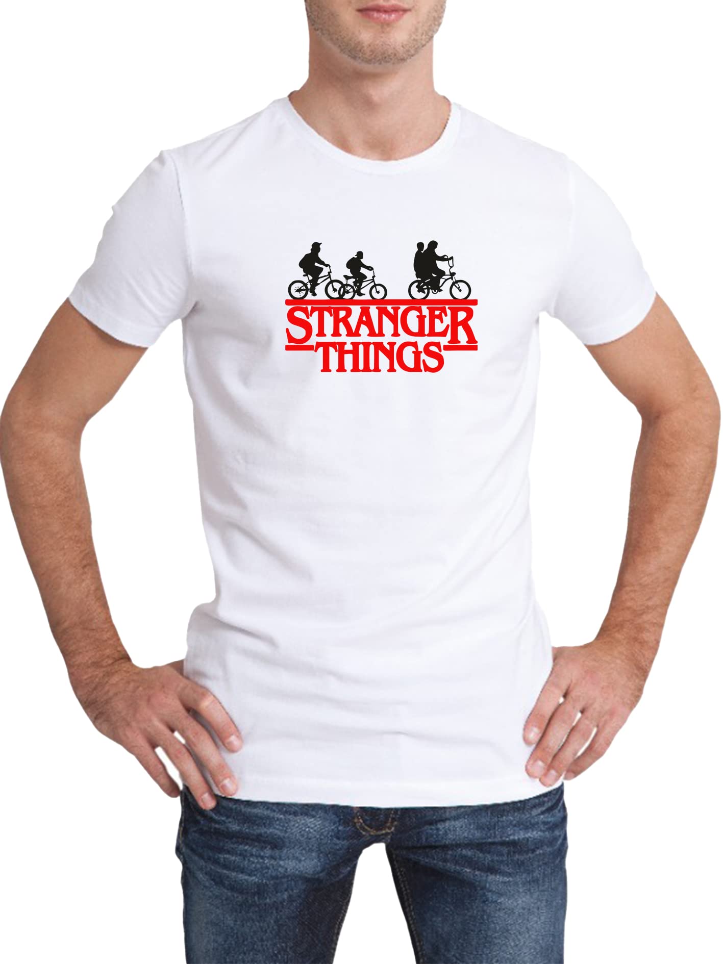 AY FASHIONPrinted Men's Regular Fit Round Neck White Tshirt/Shirt Half Sleeve Cotton T-Shirts