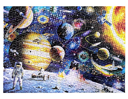 Jigsaw Puzzle 1000 Pieces - Space Traveler Paper Puzzle Indoor Home Floor Puzzles Educational Toys Intellectual Game for Teens Adults