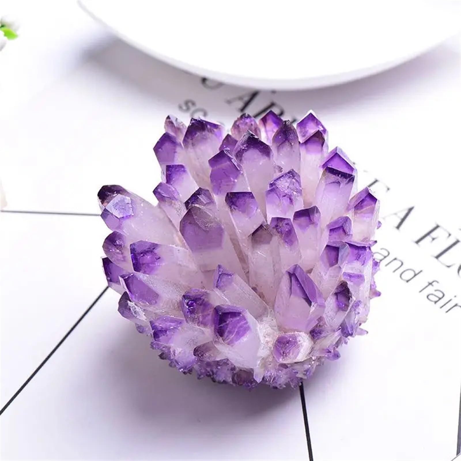 KJEBVHIRS Purpl Phantom Quartz Crystal Cluster 1pcs Ornaments (Size : 300-400g)
