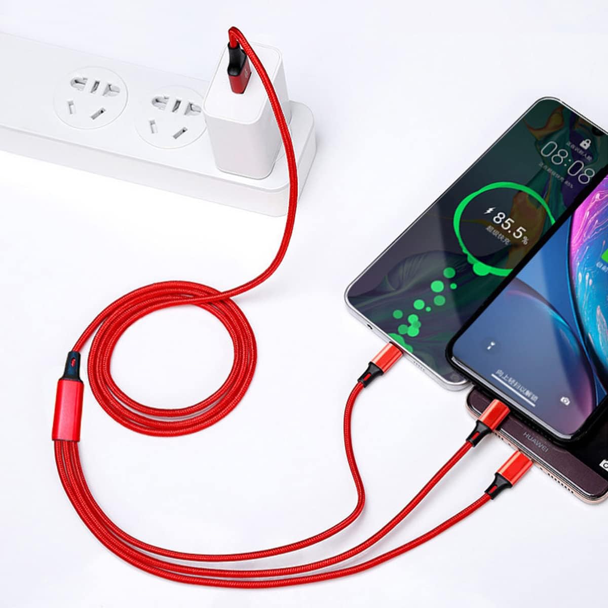 Var-Ni 3 In 1 Charging Cable Nylon Braided,3 In 1 Multi Pin Cable With Usb To Type-C/Micro Usb/Lightning,Compatible With Xiaomi,Oppo,Vivo,Motorola,iPhone,iPads,And Many Devices. offers donot miss