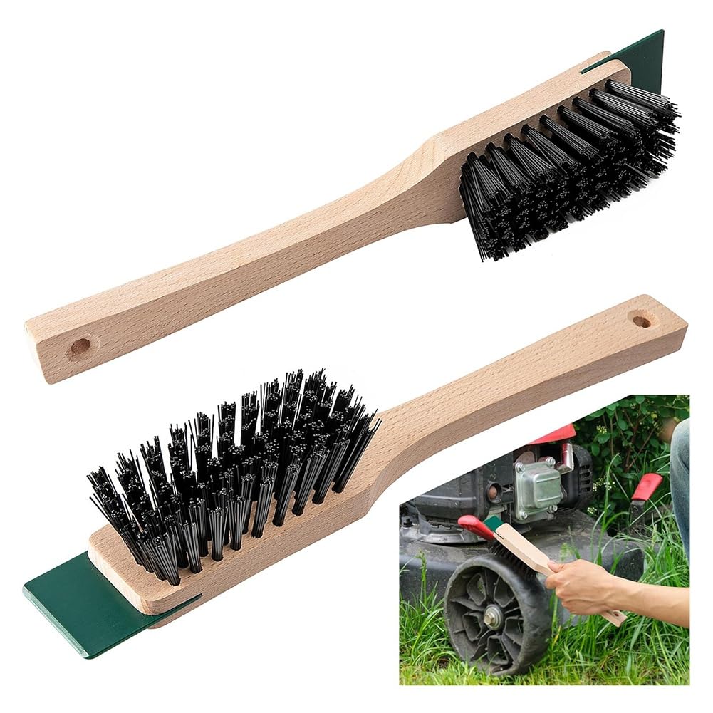 Osmond Lawn Mower Scrub Brush Lawn Mower Scraper Brush for Outdoor Garden Mower Deck Cleaning