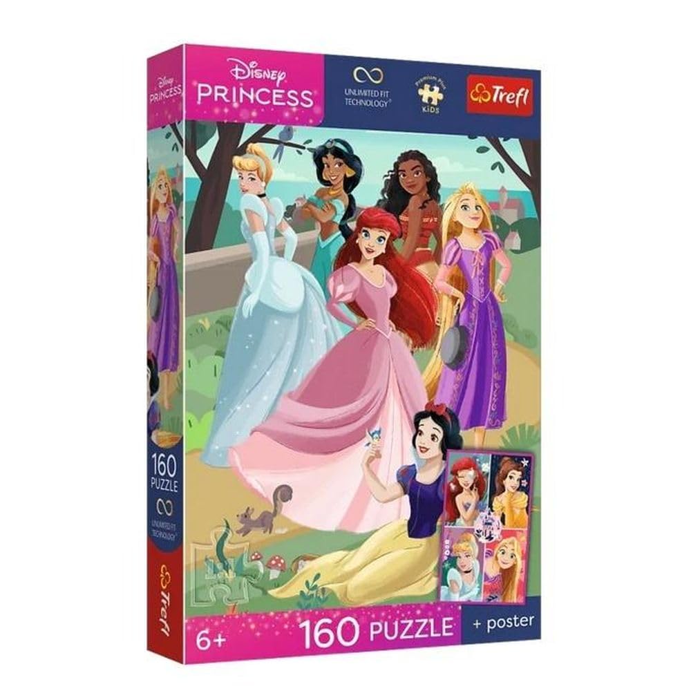 Trefl - Charming Party - 160 Elements - Colorful Puzzle with Fairy Heroes, Combine with Yourself, Unique Poster in Set, Creative Entertainment, Fun for Children from 6 years