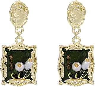 Flower Stud Earrings Creative Ear Accessories Oil Painting Flower Ear Studs for France Elegant Vintage Earrings for Teenagers and Young Fashion Lovers