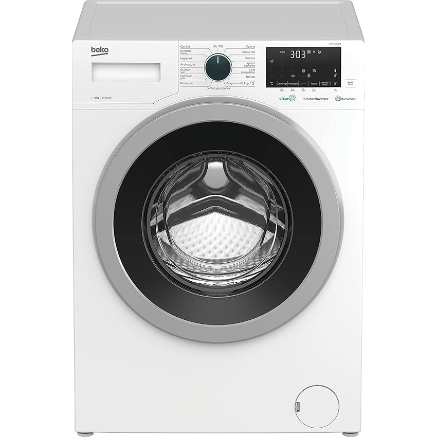 Immagine del prodotto Beko MDA WTY91436SI-IT Lavatrice Standard con Vapore Igienizzante SteamCure - 9 kg, 1400 giri/min, Motore ProSmart Inverter, Classe B, Bianco