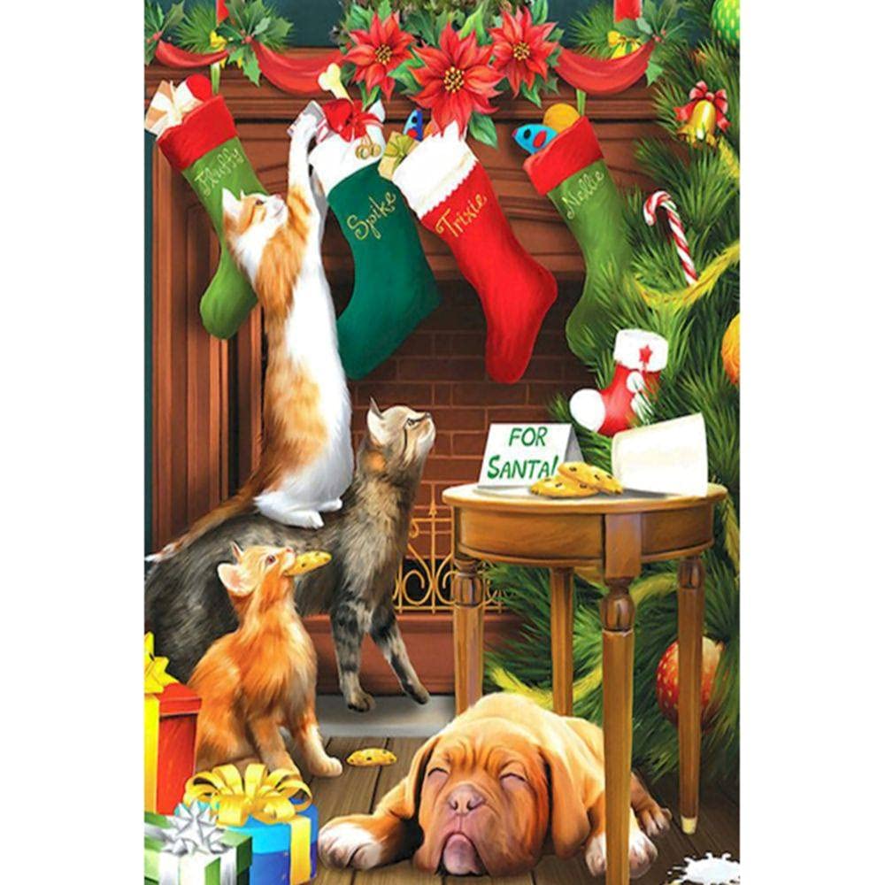 1000 sztuk puzzli dla dorosłych, Boże Narodzenie puzzle, najtwardsze drewniane puzzle, niezwykłe mózg wyzwanie dla dzieci, puzzle dla kota zwierzęcia trudne do zabawy rodzic-dziecko, do spersonalizowania domowego Phot
