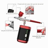 Kit de aerógrafo con compresor, kit de aerógrafo portátil de peluquería de 32 PSI, compresor de aerógrafo inalámbrico de alta presión, 1800 mAh recargable, pistola de aerógrafo de mano automática para maquillaje, arte de uñas, pintura, decoración de pasteles
