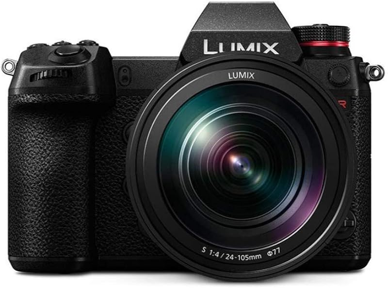 Panasonic LUMIX S1R Full Frame Mirrorless Camera with 47.3MP MOS High Resolution Sensor, 24-105mm F4 L-Mount S Series Lens, 4K HDR Video and 3.2” LCD - DC-S1RMK Black | 4K HDR Video, 3.2' LCD - DC-S1RMK, 47.3MP MOS High Resolution Sensor, 24-105mm F4 L-Mount S Series