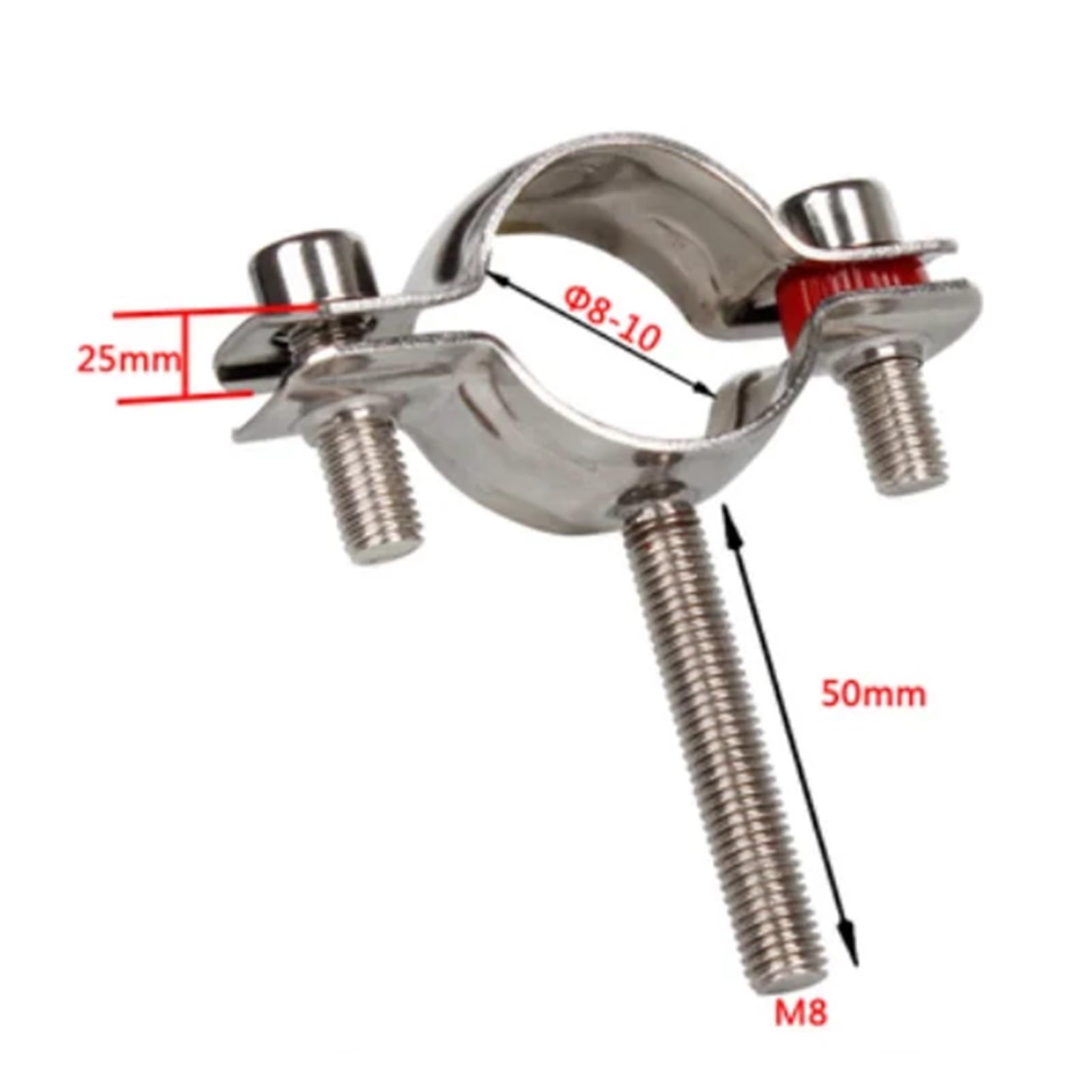 Abrazadera ajustable para tubos 1 Pz M8 Vite Asta 50mm Fit 8-108mm OD Tubo In Acciaio Inox 304 Tubo Staffa di Gancio Morsetto Suppoert clip Con Custodia Blu(BLUE,102-108mm)