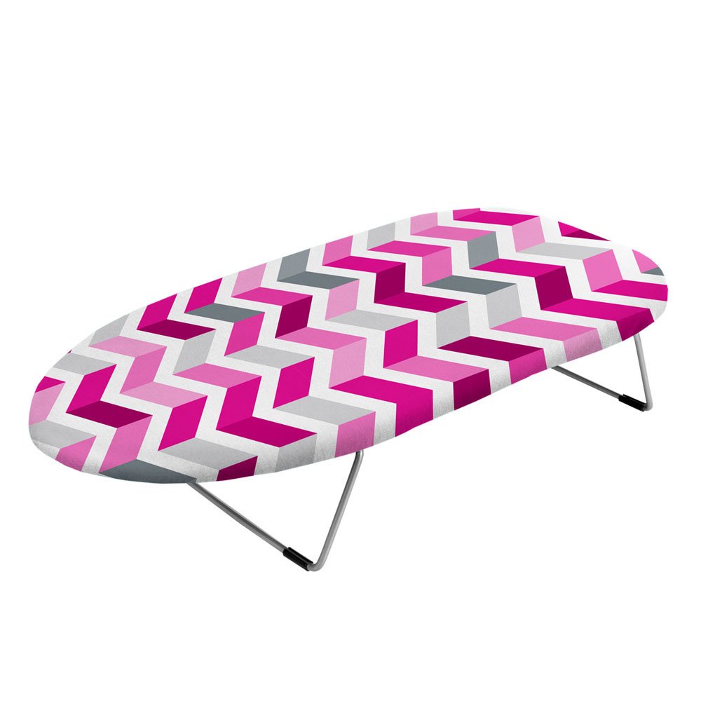Metaltex Alcor Table Top Ironing Board - Perfect for Small Homes and Travelling - Cubes, 75 x 34 x 15 Centimetres