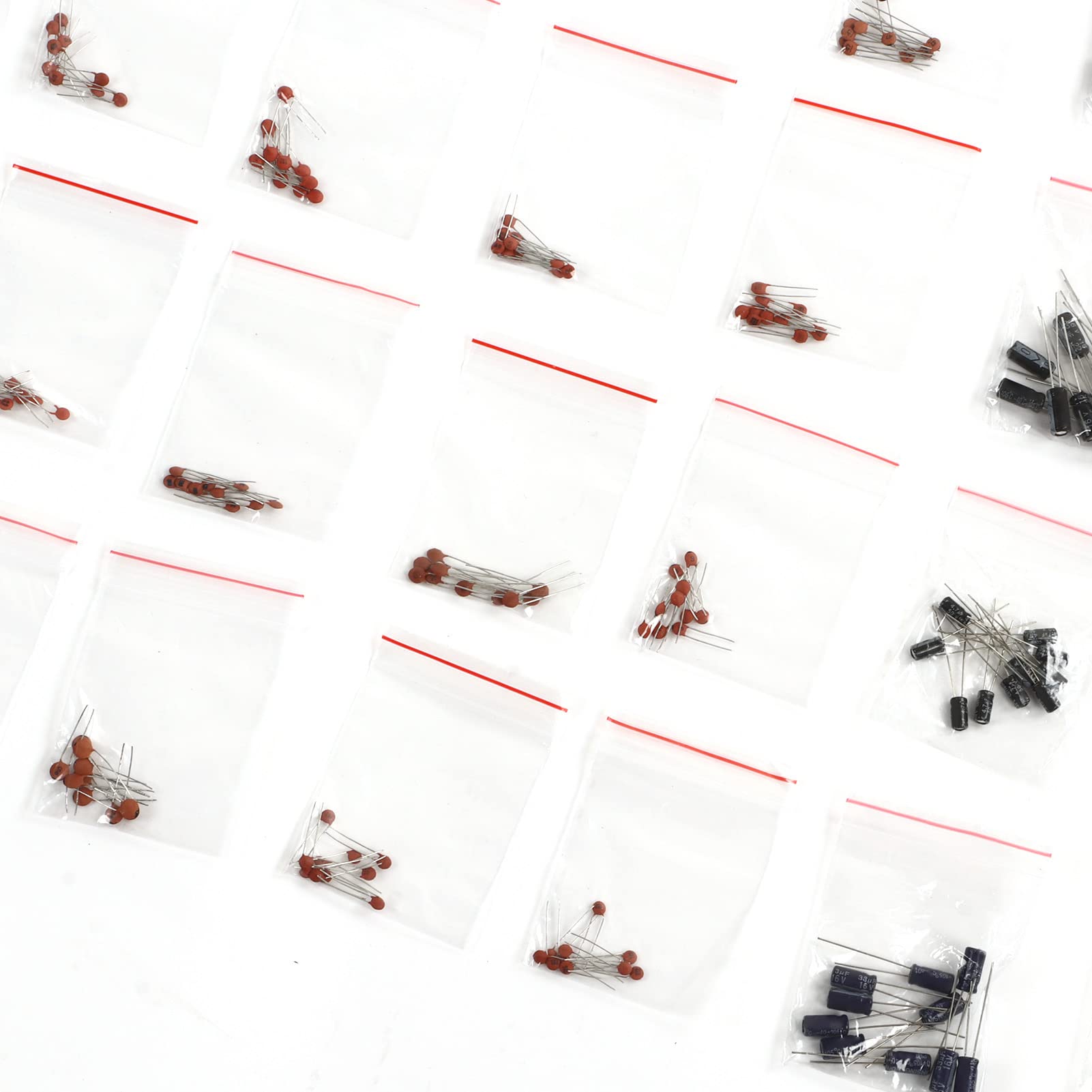 Kit condensatore resistore a 6 valori Kit componenti elettronici con diodi LED e materiale PCB for amplificatore audio e stadio di interconnessione