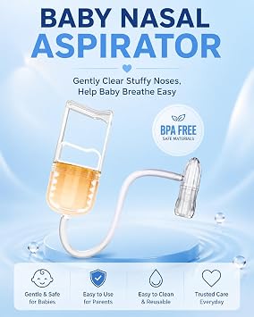 Portable Hand Puller Nasal Aspirator, Quiet Suction Easy to Operate , Reusable ,Easy to Clean