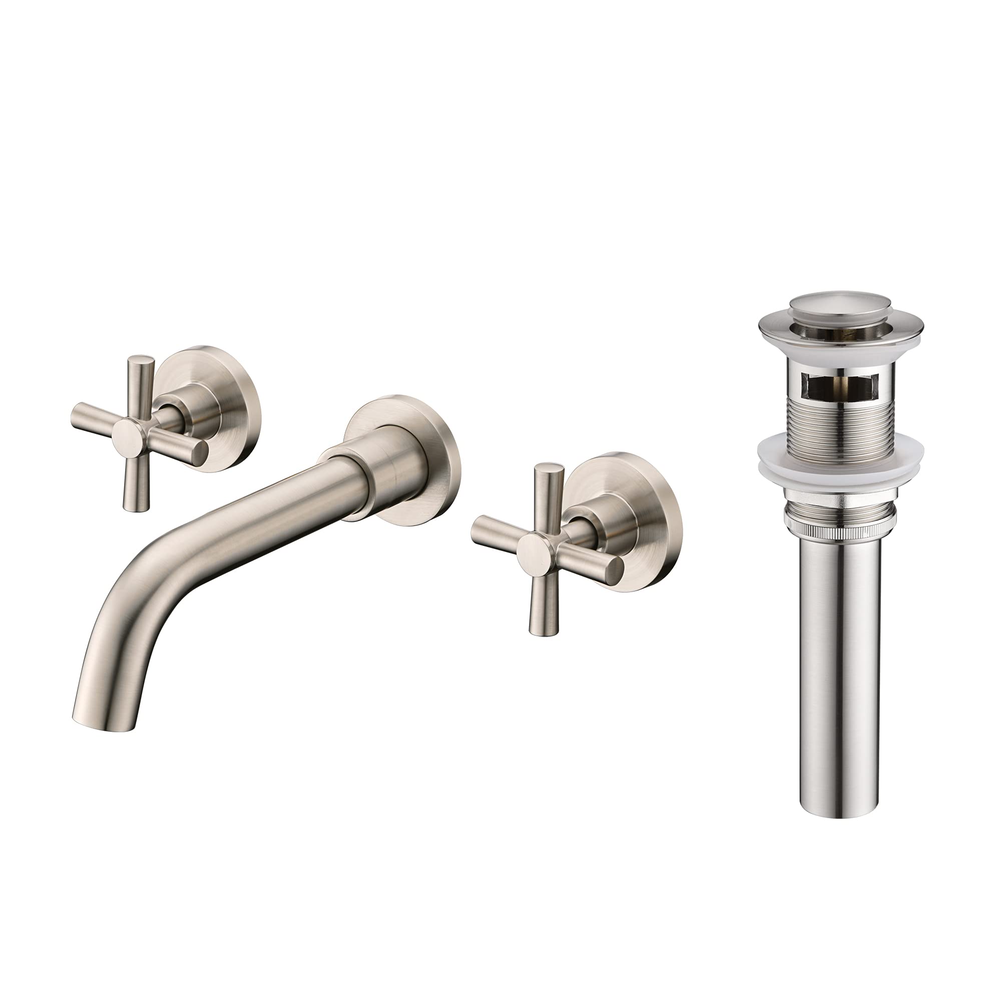 Jnfidosr Wall Mount Bathroom Faucet S1386ni + S7304n Pop Up Drain With Overflow Bundle