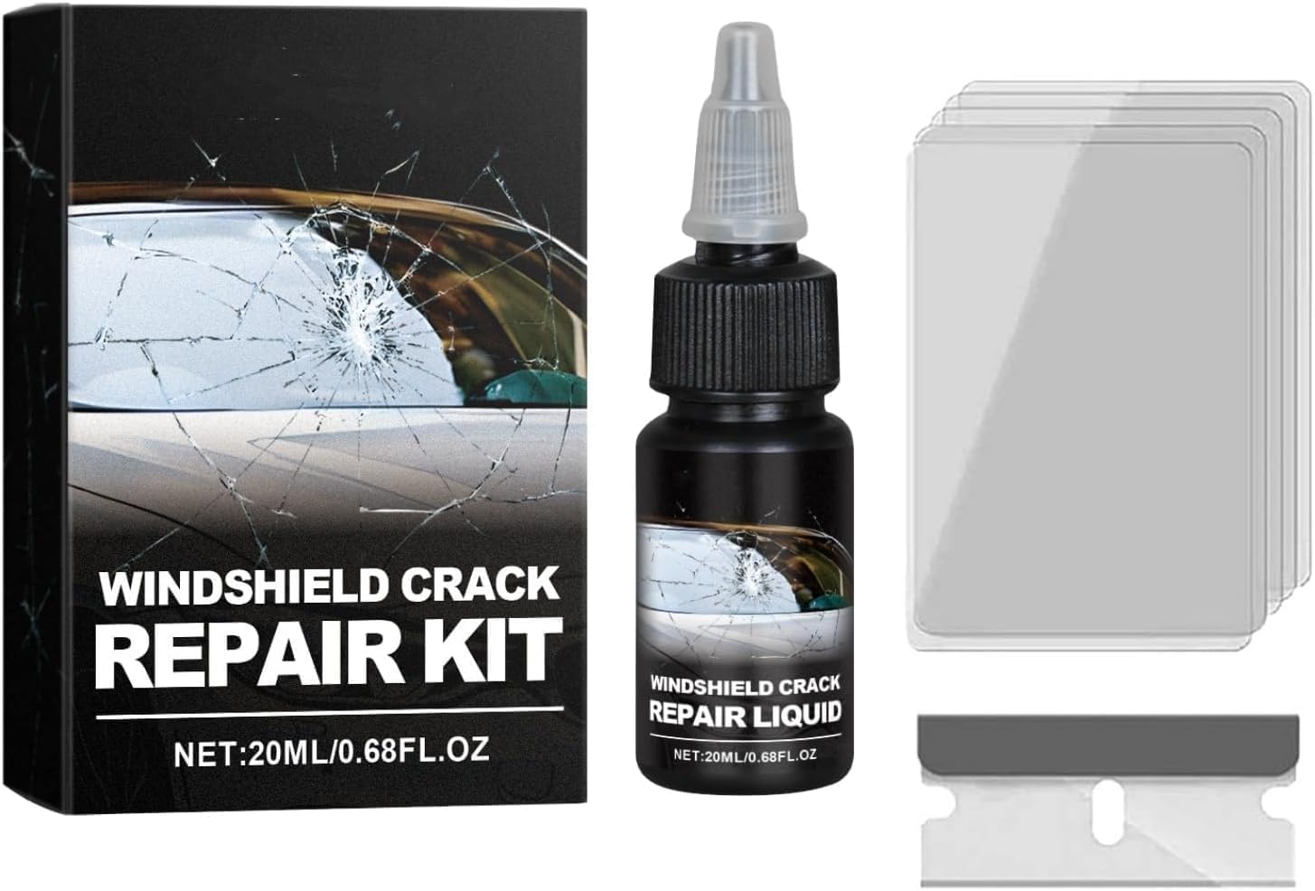 Upgraded Windshield Repair Kit (2026 Edition) – Fix Chips, Cracks, Bulls-Eye, Nicks & Star | Easy DIY Car Glass Repair Tool Set for Auto Windshield Polishing