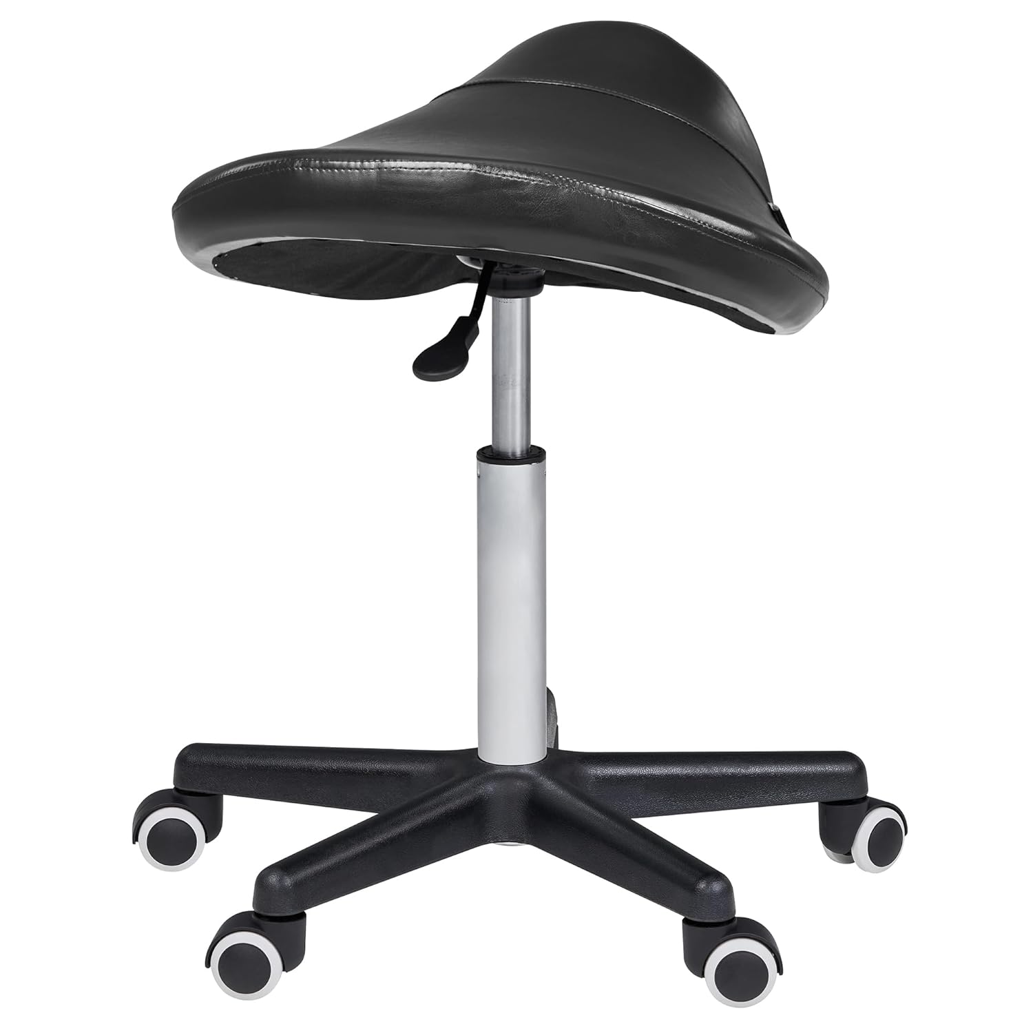 Master Massage Hydraulic Ergonomic Saddle Rolling Chair for Salon, Tattoo, Clinical, and Dental Settings – Black