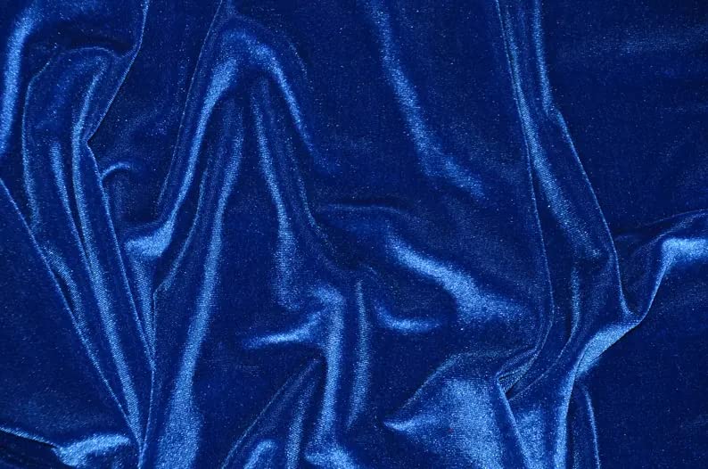 60" Wide Stretch Velvet Drapery Apparel Fabric | Sold by The Yard (Royal)