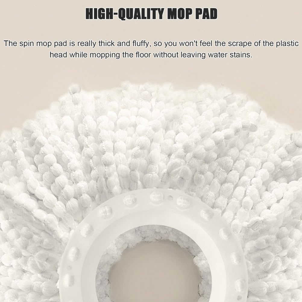Juego de fregona y Cubo giratorios para el hogar - Fregona giratoria de 360° y Cesta escurridora Interior Desmontable - 5 recambios de Cabezales de Microfibra para Limpieza de Suelos