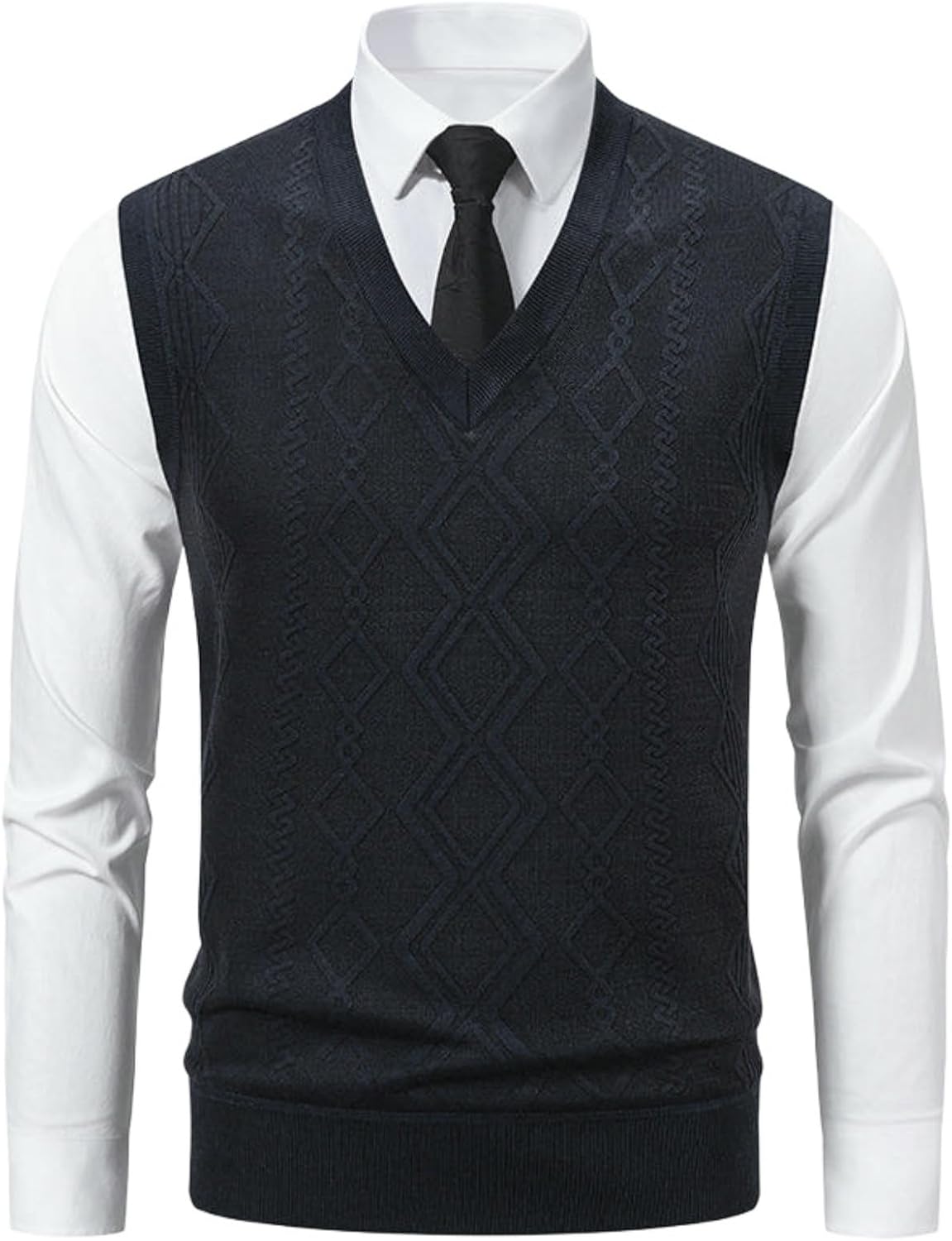 Men's Autumn Winter Warm Slim Fit Inner Layer Knit Sweater Vest
