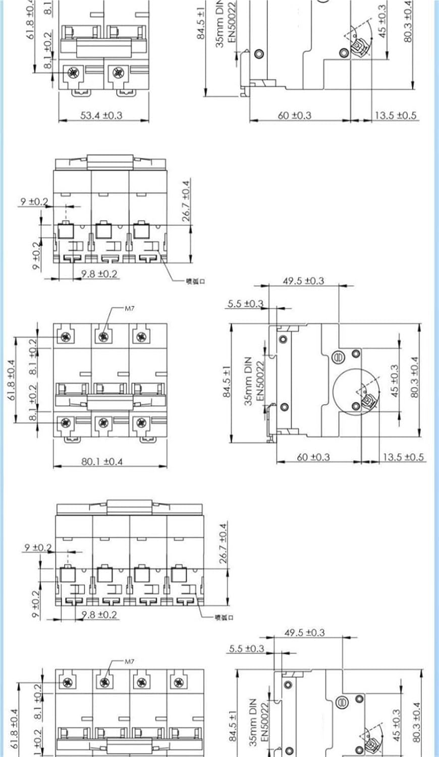 NDB1-125 1P 2P 3P 4P Circuit Breaker Miniature Circuit Breaker air Switch(3P,150A)