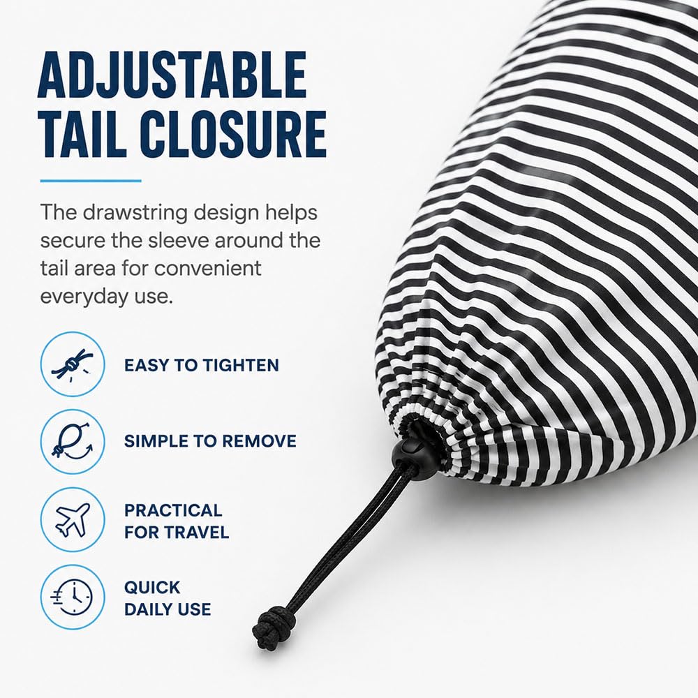 Calza Copri Surf, Tessuto Morbido Elasticizzato a Righe per Pyzel Next Step Up | Tessuto morbido a righe, protezione da polvere e segni leggeri per viaggio e deposito, 1 custodia con coulisse