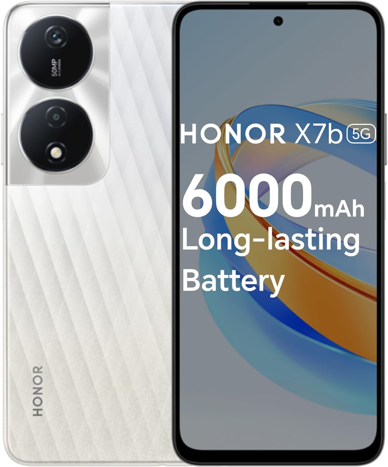HONOR X7b 5G Smartphone (8GB RAM + 256GB Storage) | 108MP Triple Camera | 6.8" FHD+ Display | 6000mAh Battery (Crystal Silver)