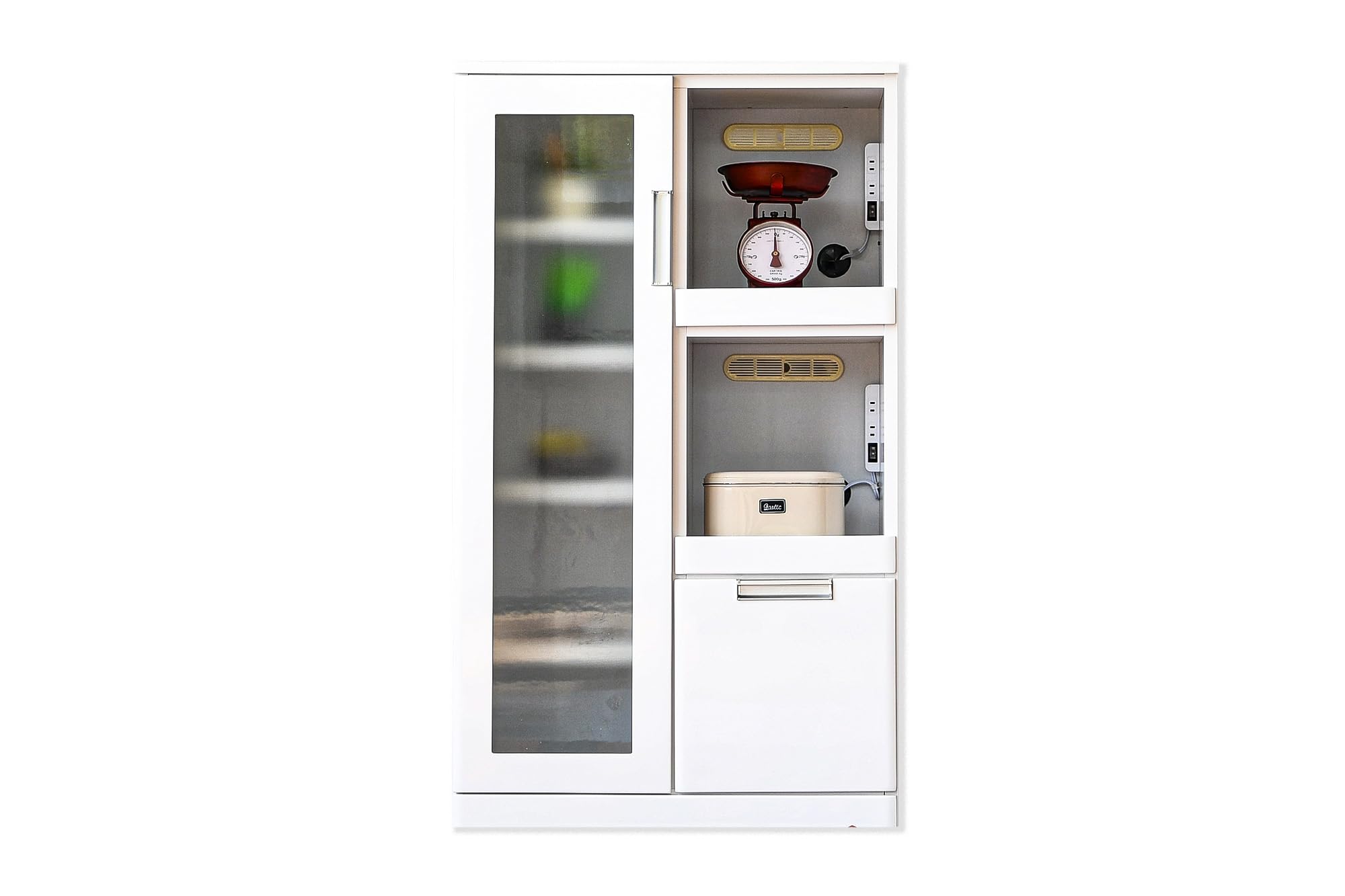 Amazon｜レンジボード キッチン収納 キッチンボード 食器棚 白 