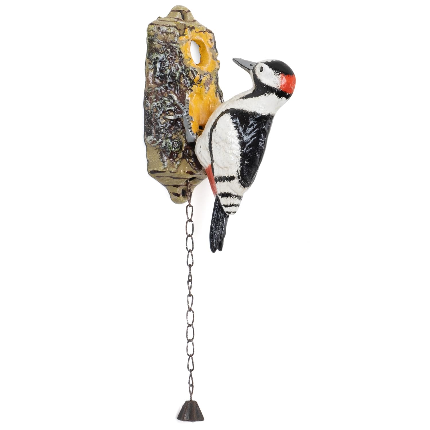 Moritz Design Türklopfer Specht mit Kette Gußeisen Antik Stil Klopfer Klingel 9,5 x x 20,5 cm