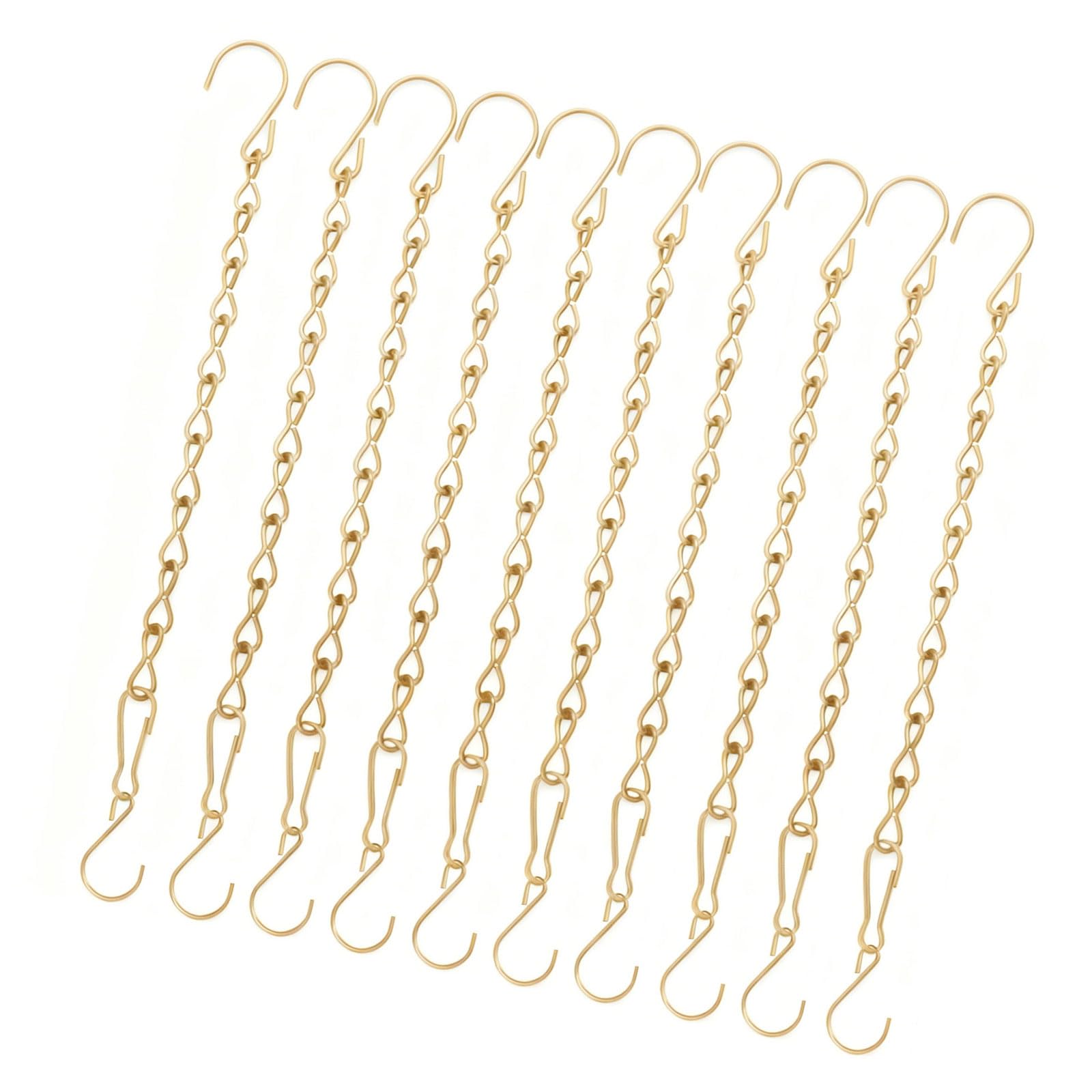 Shurhome 10PCS Weatherproof Iron Hanging Chain for Bird Feeders Flower Pots Metal Includes S Hooks Clips Iron for Birdhouses Windproof Installation