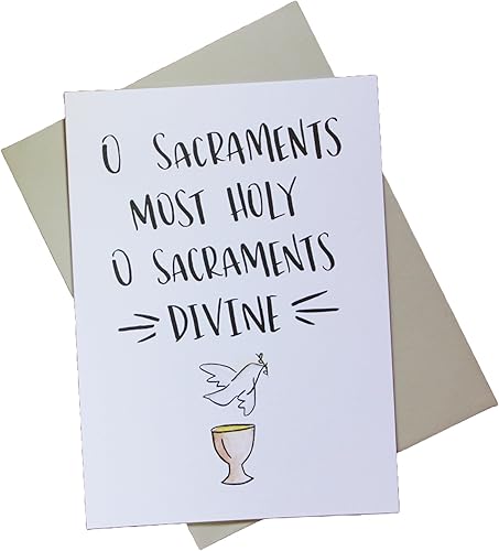 Salutare Stationery Tarjeta de felicitación de los sacramentos, incluye confirmación y comunión