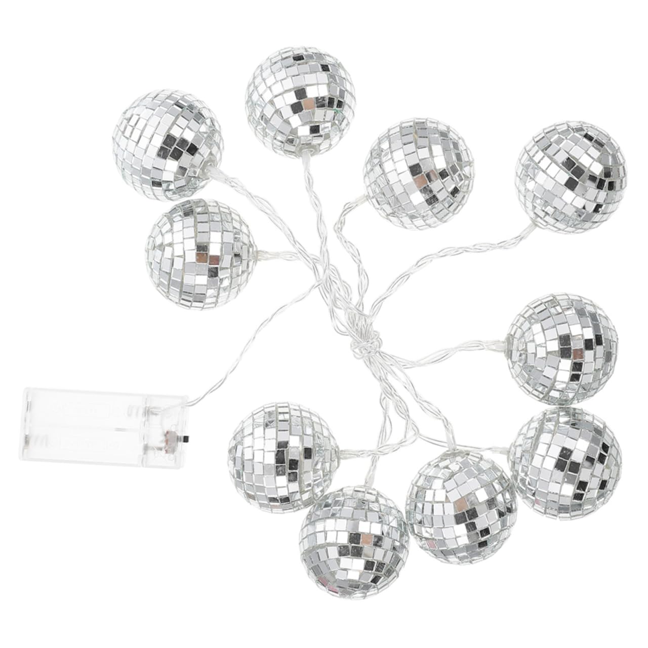 Warmhm LED Disco Ball String Lights Party Mirror Balls Ornament Decorative Hanging Party Lights for Indoor Outdoor Patio Festival Camping (Warm White)