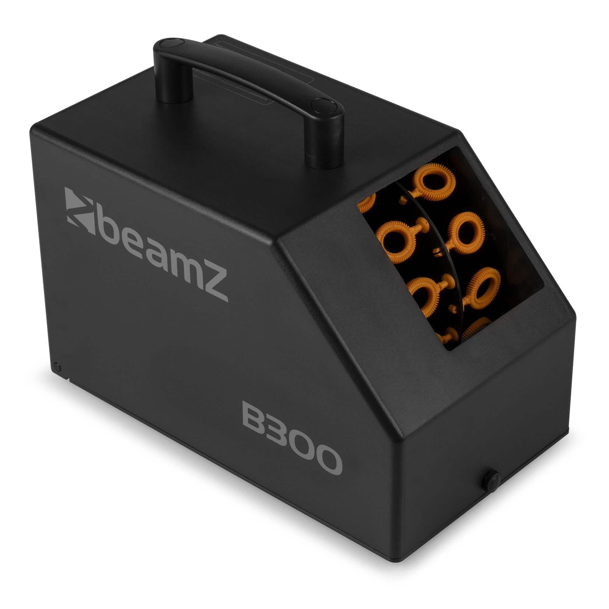 BeamZ B300 Máquina de burbujas, 10.000 burbujas/minuto, 25 W, pompero de jabón para bodas, máquina de efectos - Negro