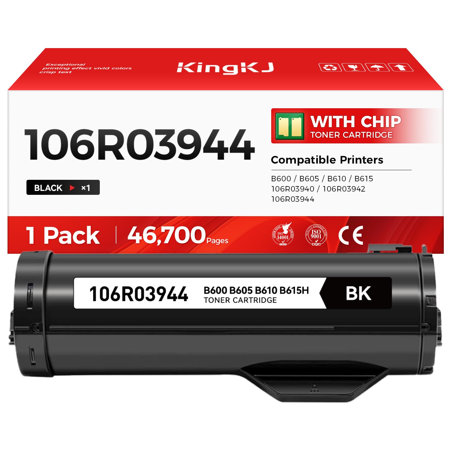 VersaLink B600 B610 106R03944 Black High Capacity Toner Cartridge 1-Pack Replacement for Xerox 106R03940 106R03942 Toner Compatible for Xerox VersaLink B600 B605 B610 B615 Laser Printer Ink All-in-One