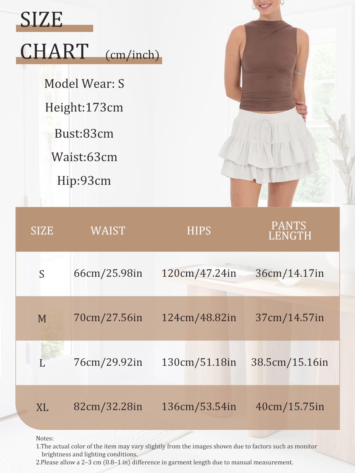 Kurz Rock Damen Sommer Elastischem Waist Rock mit Hose Lockerer Bauschiges Röcke für Damen Reise Freizeit Strand und Alltags Mini Skirt