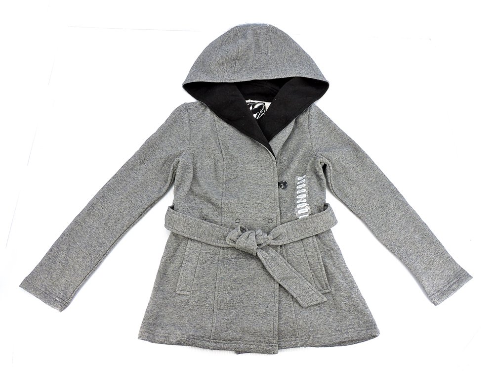 Womens Oversized Collar Hooded Belted Jacket