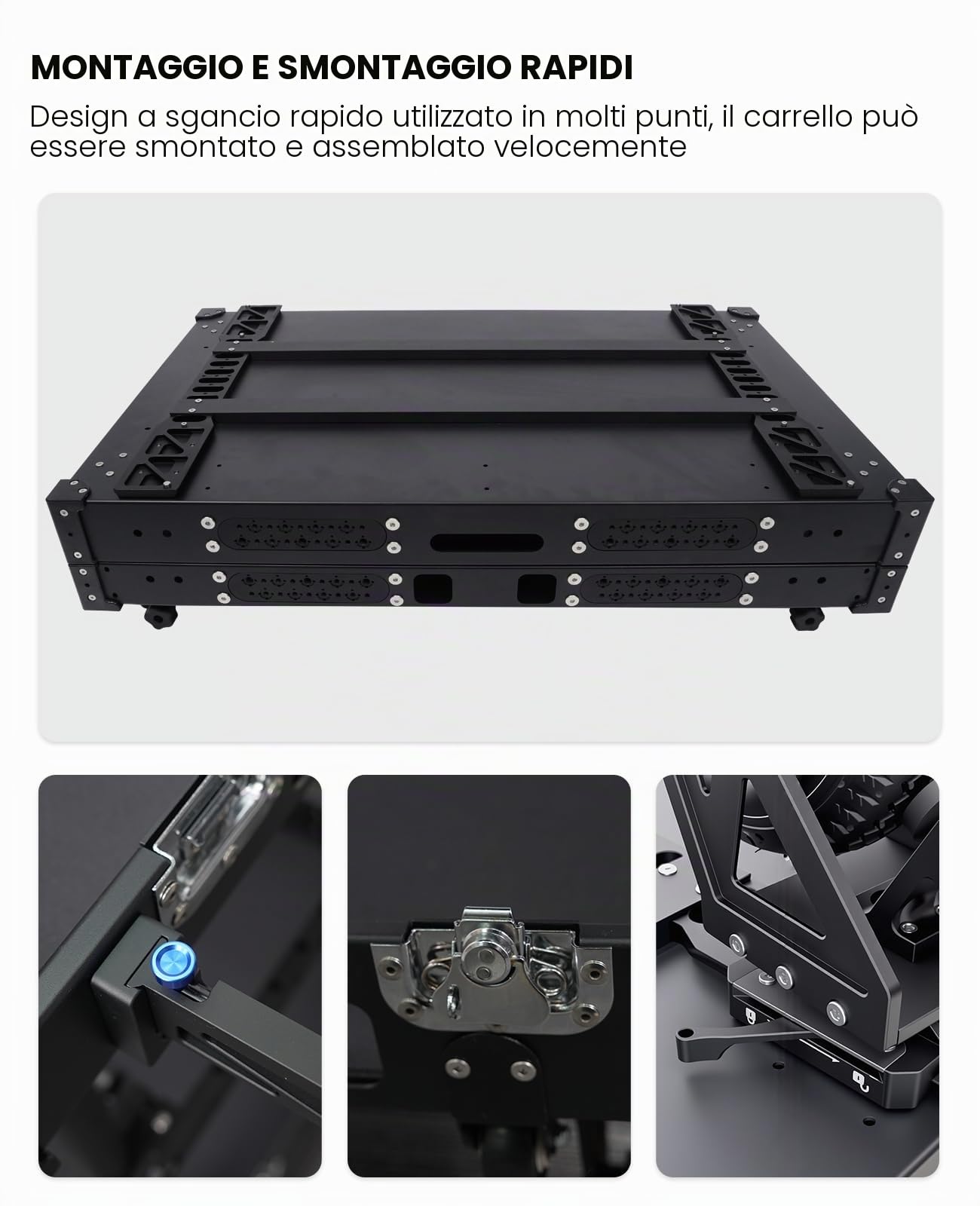 DF DIGITALFOTO TITAN Carrello per Videoproiezione per Filmmaker/Fotografi/Studio,300kg Portata Postazione di Lavoro Professionale sul Set per Riporre e Spostare le Attrezzature in Modo Sicuro