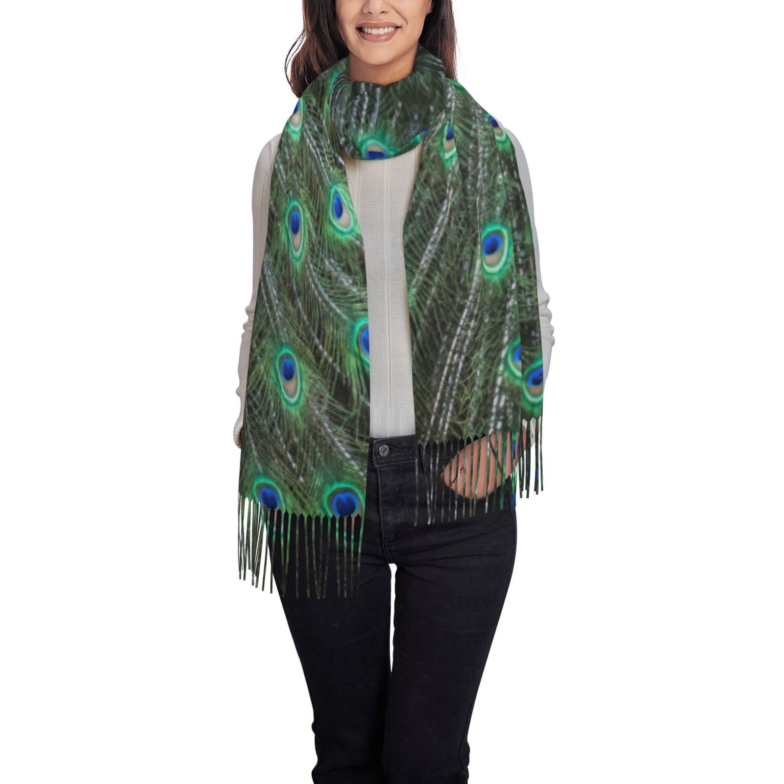 FATTTYCYSoft Blanket Scarf Long Warm Shawl Wraps Cashmere Fringe Scarfs For Women