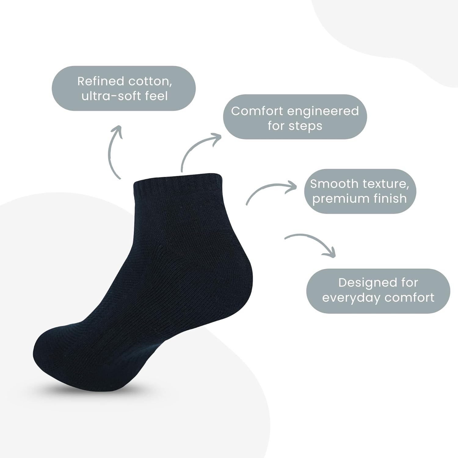 Ankle Socks for Men Cotton Blend No Show Cushioned Running Socks Non Slip Low Cut Casual Socks